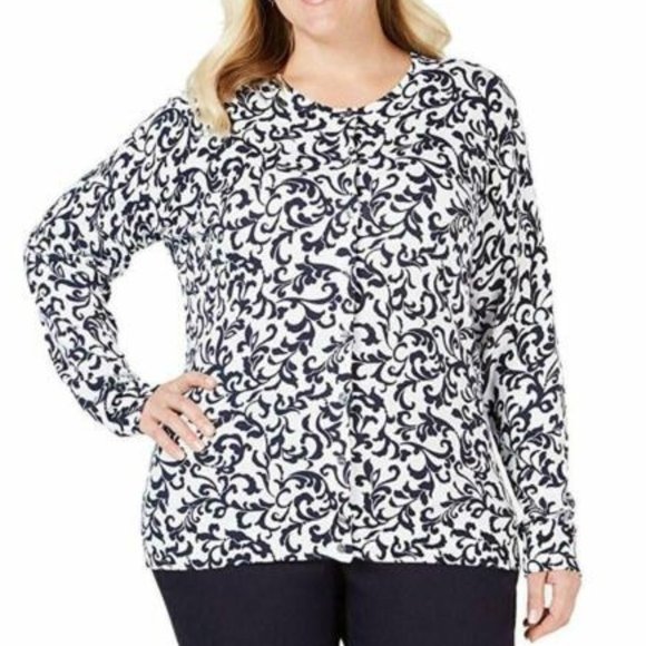 Karen Scott Sweaters - NWT Karen Scott Jacquard Cardigan Sweater